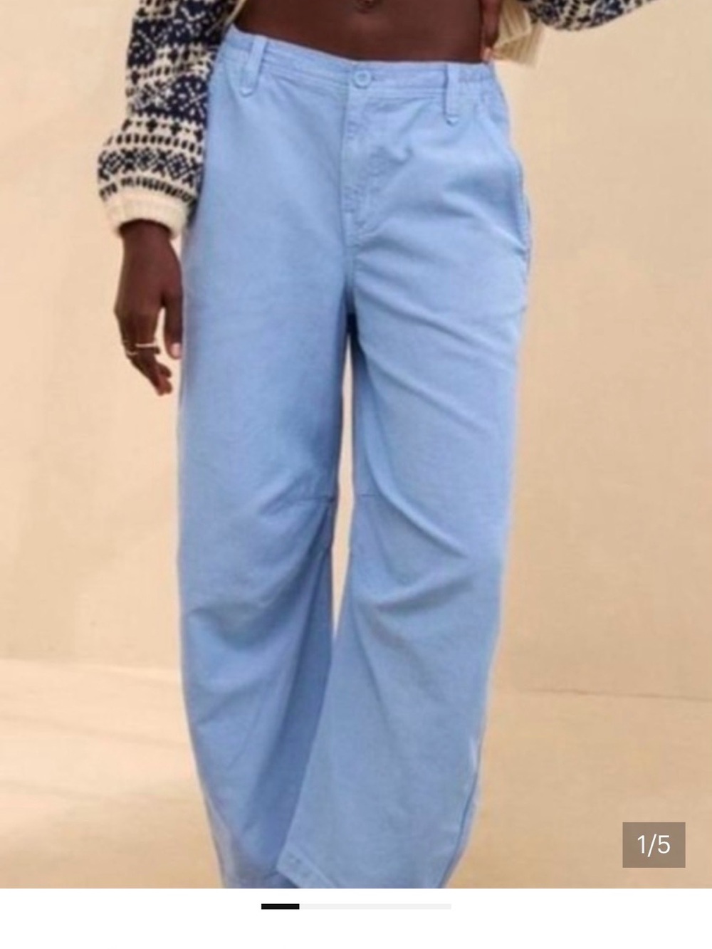 aerie pastel blue elastic waist wide leg pants